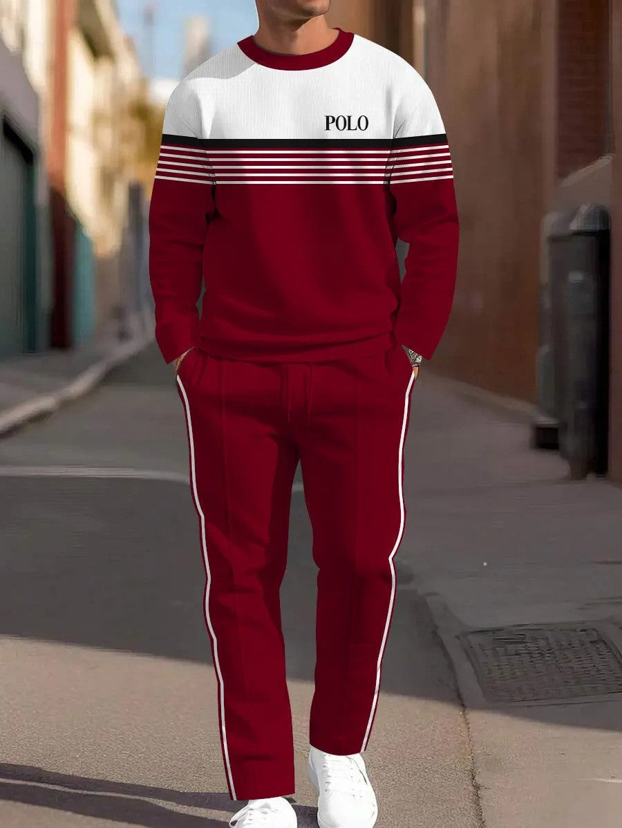 cross-border e-commerce 3d digital print men's autumn/winter new casual fitted long-sleeve hoodie and pants set