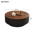Minimalist mid-century modern round solid wood coffee table for home living room, light luxury small apartment, modern high-end creative combination