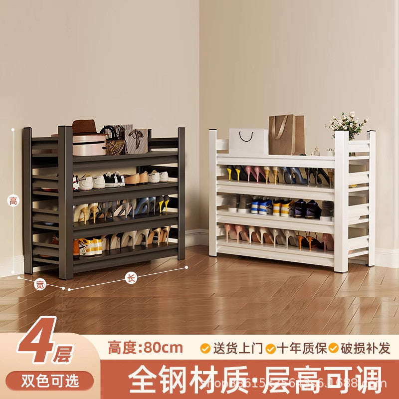 Shoe rack indoor entrance door floor-standing moisture-proof iron multi-layer storage rack shoe cabinet door all-in-one cabinet steel shoe cabinet