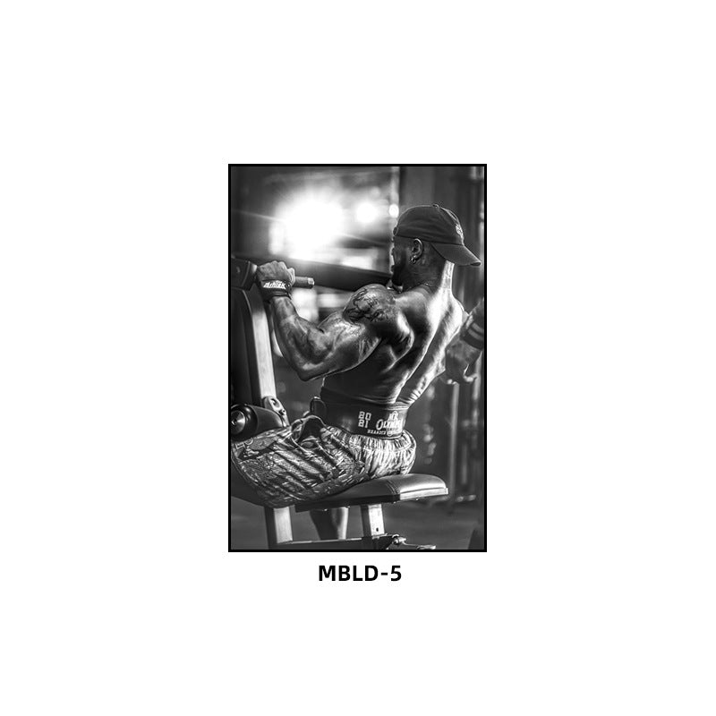 Gym wall decoration painting Brandon Hendrickson boxing gym fighting muscle man hanging painting bodybuilding personal trainer