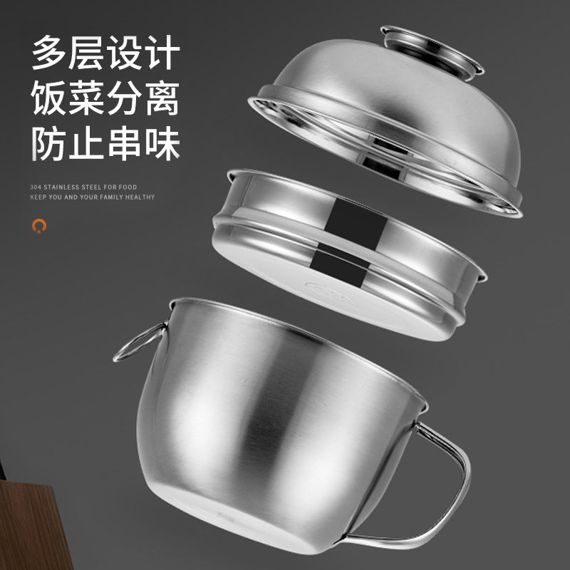 304 stainless steel lunch box instant noodle cup lunch box thickened student rice bowl canteen rice tank thermal insulation lunch box