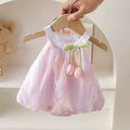 Infant and toddler summer outfit  new style sleeveless cami set girls' summer fashionable tulip skirt for outdoor wear
