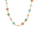 Dopamine-colored daisy necklace for women - trendy, unique design, choker style, versatile and chic