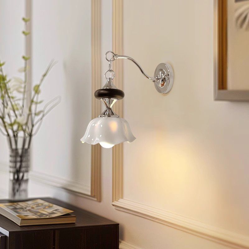 French medieval style wall lamp retro south sea style bedroom bedside wall lamp modern cream living room ceramic starlight wall lamp
