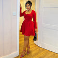 European and american style ins-inspired cross-border women's clothing: elegant, versatile, and fashionable a-line dress for going out, dating, and everyday wear. features pleated long sleeves and a solid color design