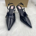 Za high heels for women spring summer 2025 new arrival baotou fashion sandals stiletto belt buckle pointed toe back hollow flats