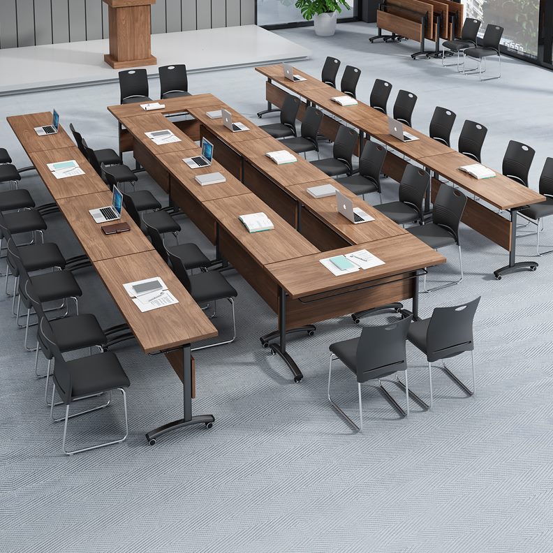 Training table and chair combination mobile splicing employee slot folding conference table activity table long table school class simple table and chair