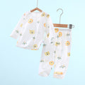 Baby pajamas for girls, summer lightweight style, boys' air conditioning suit, pure cotton girls' long-sleeved pajamas, baby spring/summer home air conditioning suit