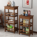 Tea table side tea cabinet living room sofa side cabinet small coffee table mahjong table corner table small square table storage rack bamboo bedroom