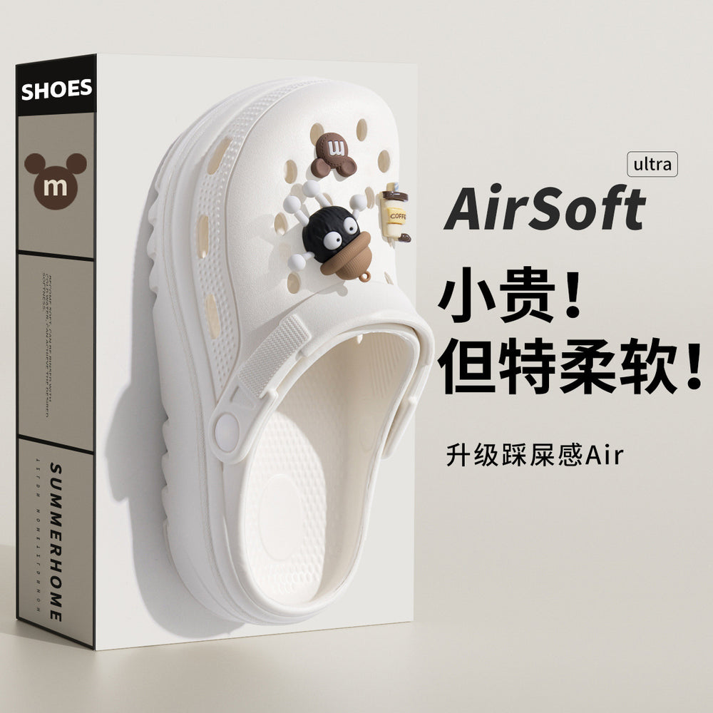 Thick sole summer clogs for women summer outwear non-slip sandals and slippers for stepping on shit summer new arrival sandals and slippers wholesale