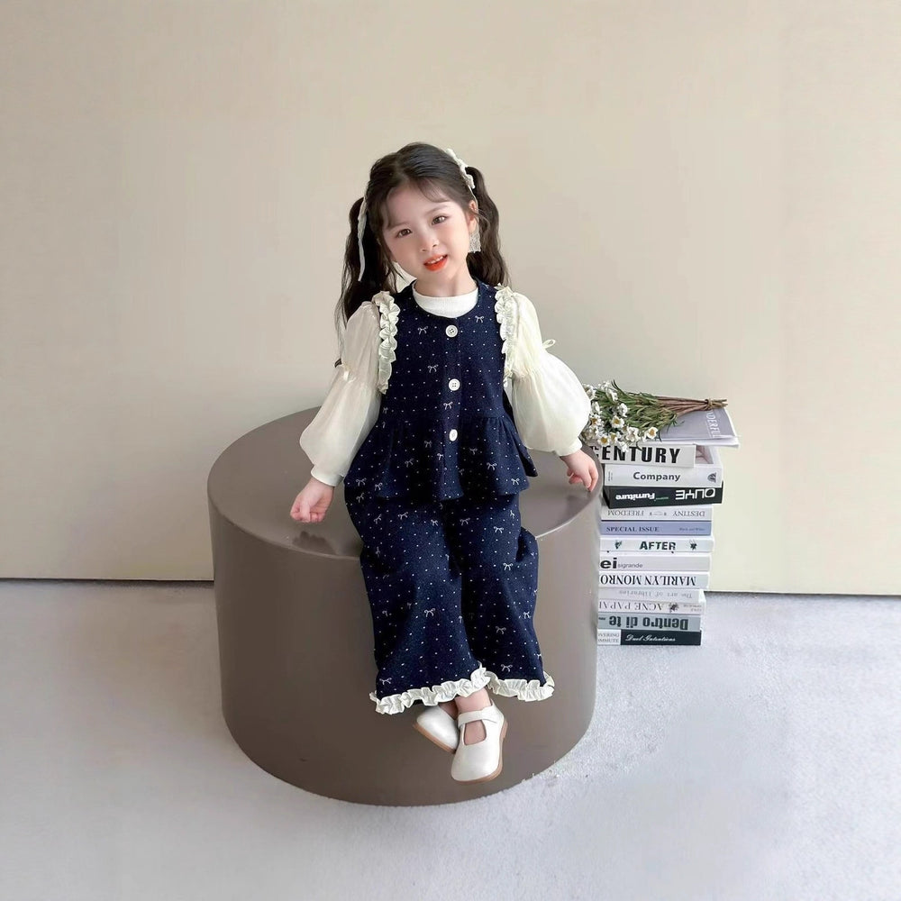 Girls' spring/autumn outfit set -  new stylish korean style three-piece luxury set for baby girls - autumn children's clothing