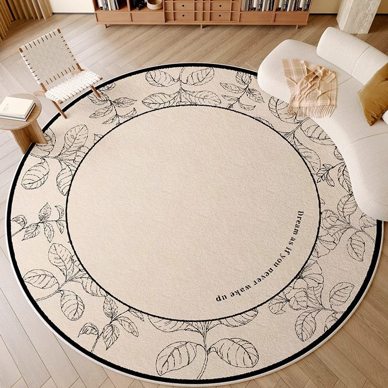Carpet living room no-wash and wipeable round waterproof cream style  new bedroom bedside light luxury classy floor mat