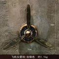 Retro industrial style wall clock - propeller airplane head design - creative home decor wall hanging iron art e18