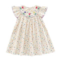 Girls' summer dress: cute, adorable, and stylish polka dot princess dress - pure cotton summer outfit for toddlers and little girls