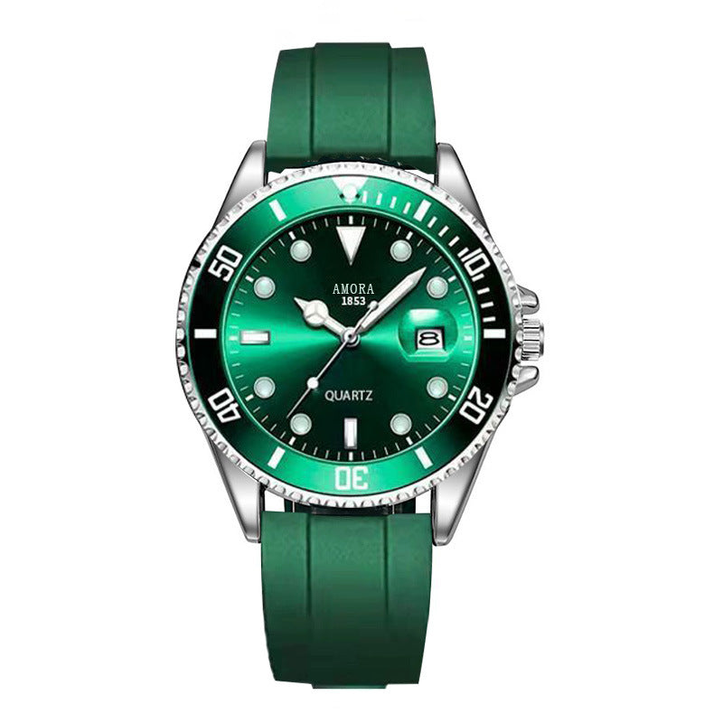 Wholesale in-stock green submariner watch for men, luminous waterproof watch, stylish casual automatic quartz watch for male students