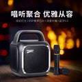 Musky bluetooth speaker - portable all-in-one system for outdoor square dancing, home karaoke, and wireless microphone use