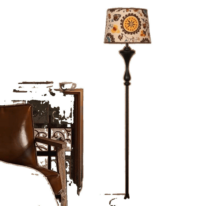 American retro coffee table floor lamp living room sofa bedroom study round table storage medieval eye protection atmosphere fabric lamp