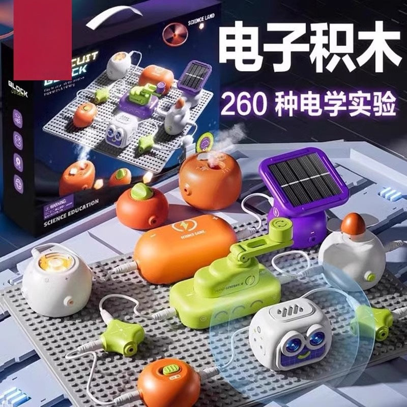 2025 new children's science circuit board building block toy - solar powered experiment kit - elementary school gift
