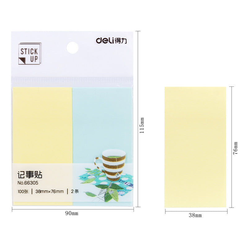 Deli 66305 Post-it notes Color sticky notes Classified index stickers Square note stickers 2 sticky notes 76 * 38