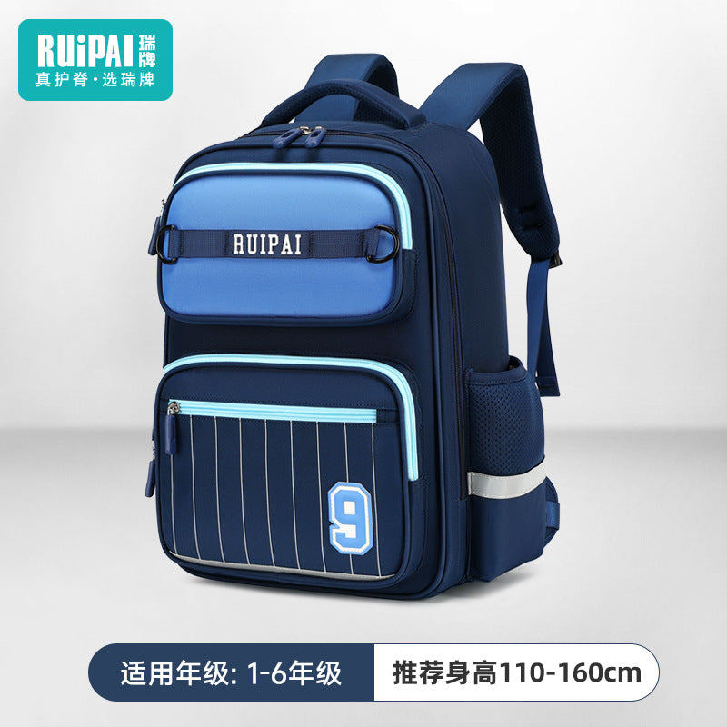 Rui brand primary school schoolbag for girls in grades 1, 2 and 3, large-capacity load reduction children's schoolbag spine protection ultra-light backpack
