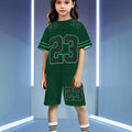 wholesale girls' short-sleeve and shorts sets, fashionable spring, summer, and autumn outfits for girls