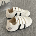 Embroidered versatile white sneakers for women, 2026 new spring/autumn collection, velcro closure german army trainers, chunky clogs