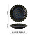 Retro creative kiln irregular ceramic plate stylish high-looking relief hotel restaurant dessert plate western food plate