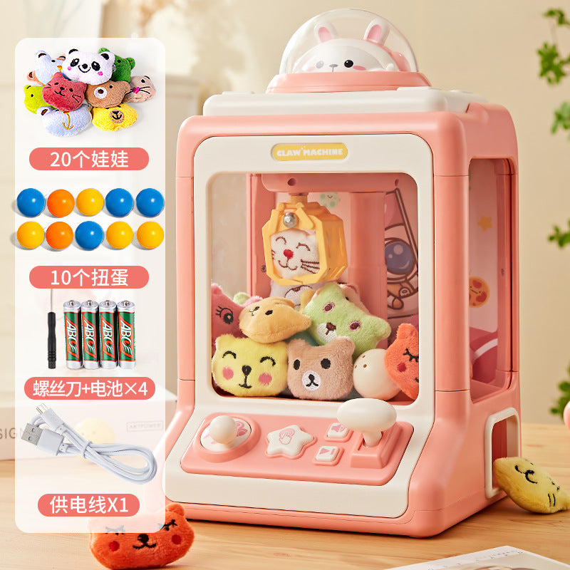 Little rabbit kids claw machine clip doll mini machine small sound and light boys and girls toys gifts fun puzzle