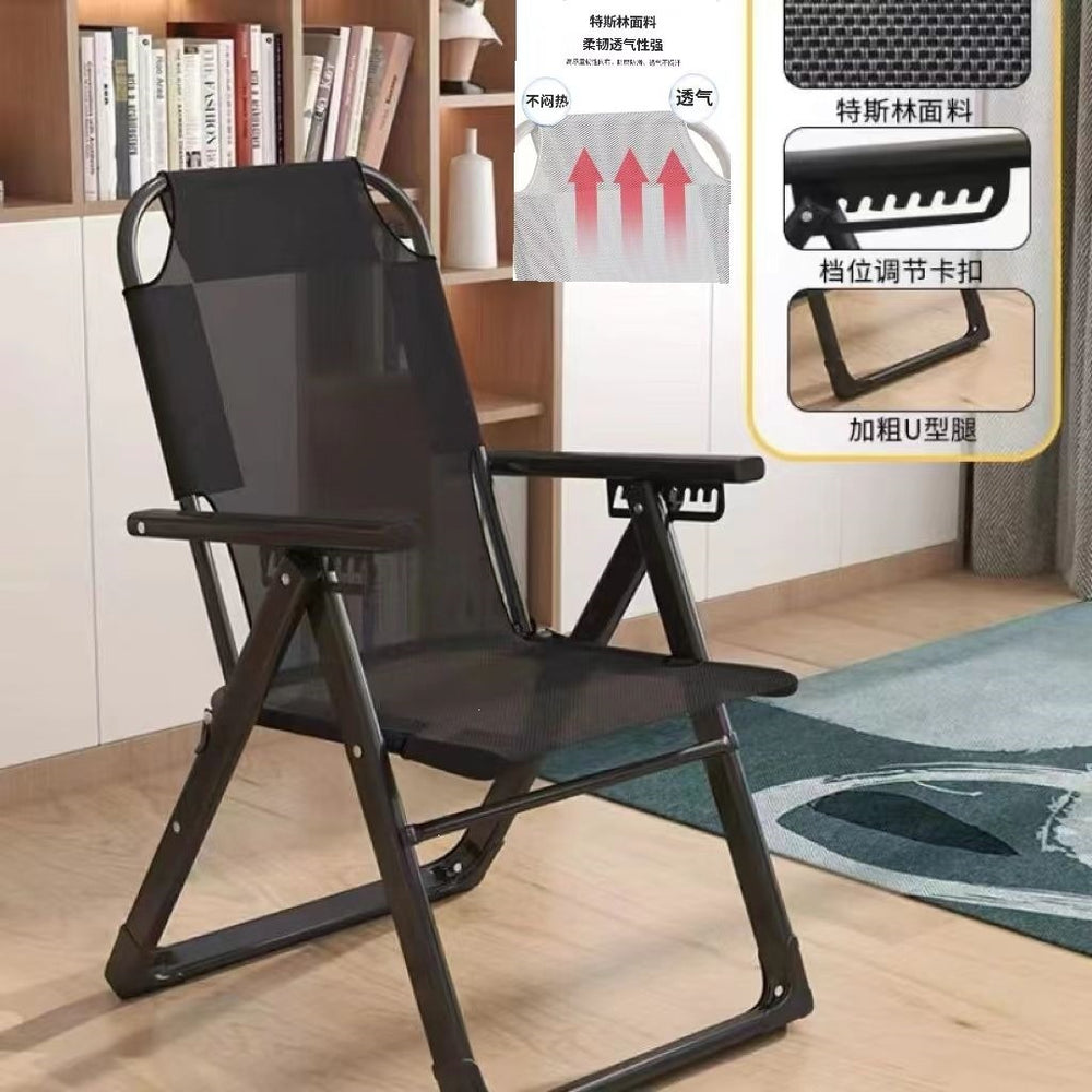 Foldable recliner office plaid foldable casual chair lazy sofa chair casual reclining chair