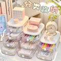 Desktop storage box - ins style drawer organizer for student dorms - multifunctional organizer for stationery, cosmetics, and hair accessories