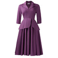 D3351 european and american style women's autumn fashion three-quarter sleeve blazer collar solid color large skirt plus size african dress