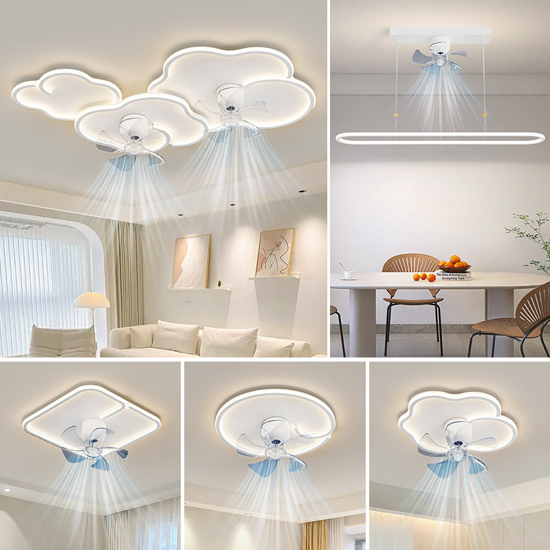 2025 new simple atmosphere living room light personalized design cloud fan ceiling light whole house combination lighting package