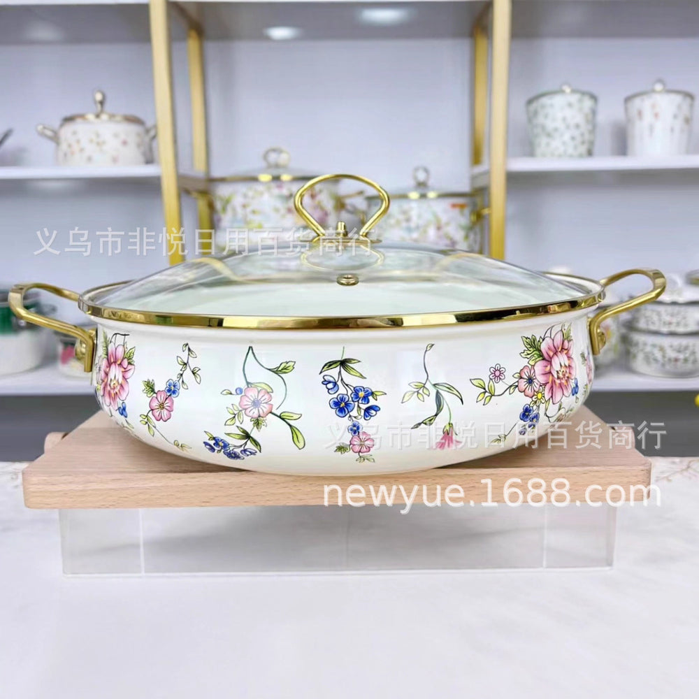 Hot-selling enamel soup pot and seafood pot for cross-border e-commerce, direct from the manufacturer. cast iron with a painted finish, perfect for home kitchens. sold individually