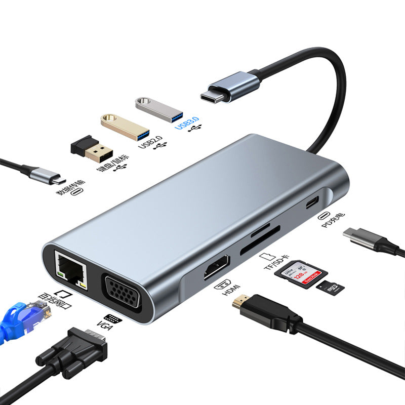 multi-interface docking station type c hub3.0usb expander gigabit notebook converter docking station