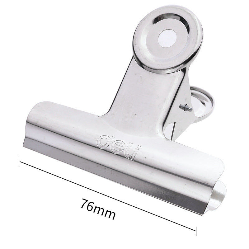 Deli 9521 Round Iron Ticket Clip 76mm 1 #Metal Silver S Color Newspaper Information Organizing Clip 6 packs