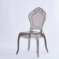 Acrylic clear dining chair, palace style chair, pc plastic backrest chair, wedding hotel minimalist event crystal banquet chair