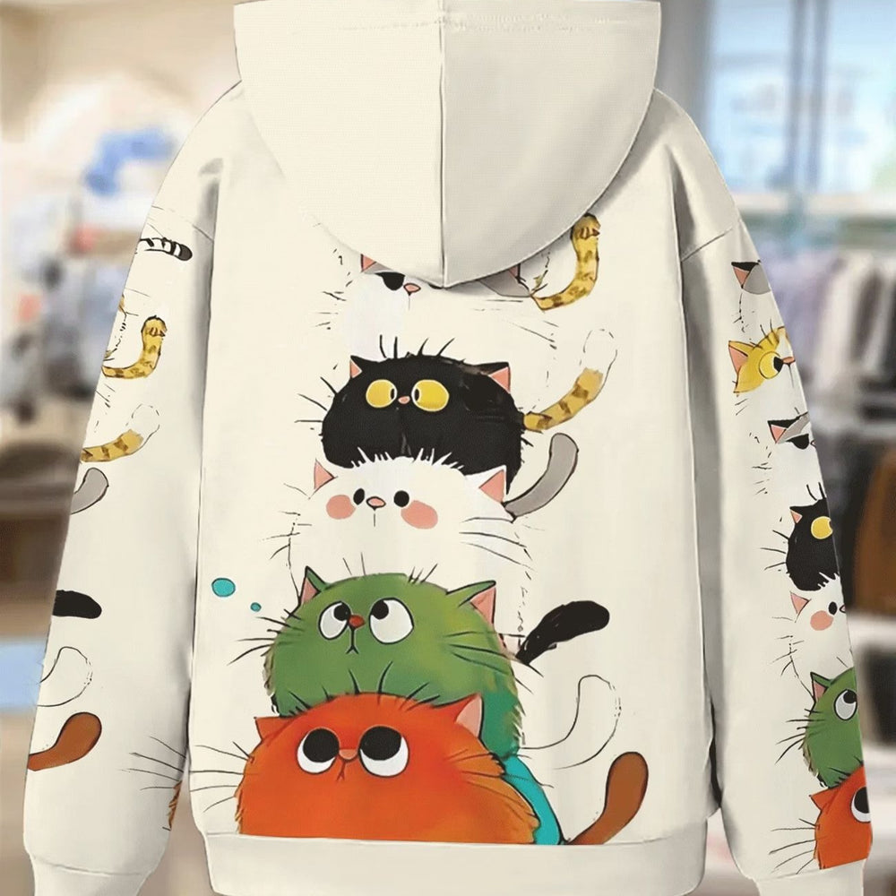 Kids' hoodie jacket, cross-border hot seller: cute cartoon print fashion zip-up hoodie for girls, dropshipping available