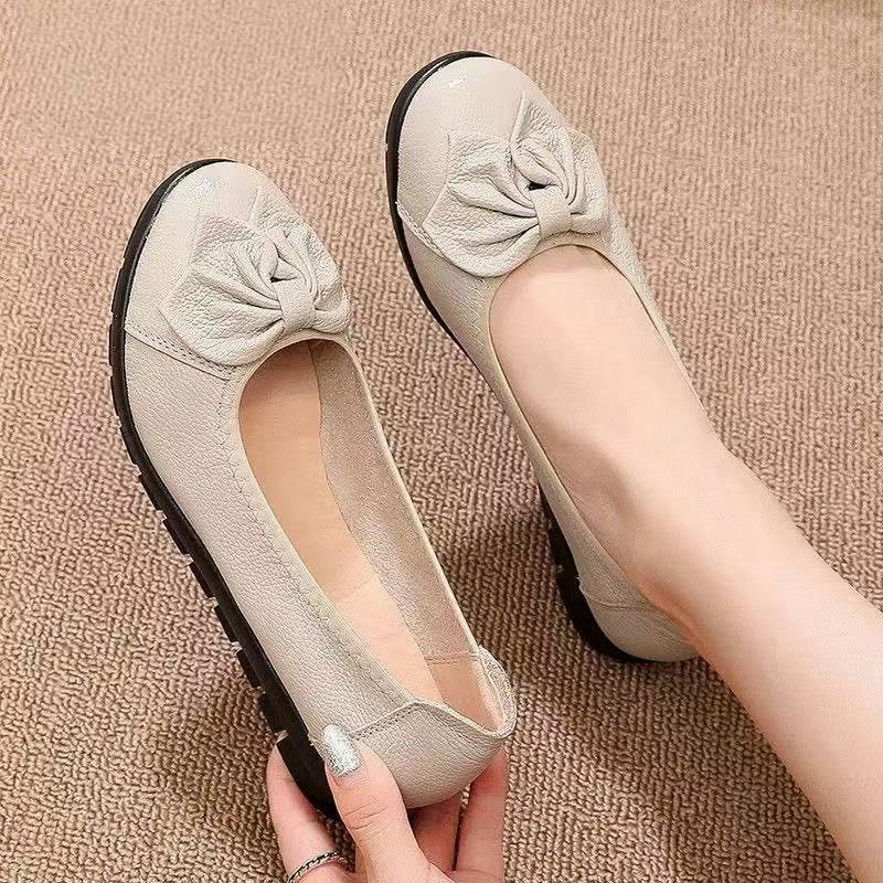 Authentic 2025 spring/autumn new collection genuine soft leather mom shoes - ultra-soft, comfortable, versatile, soft sole flats - women's non-slip moccasins