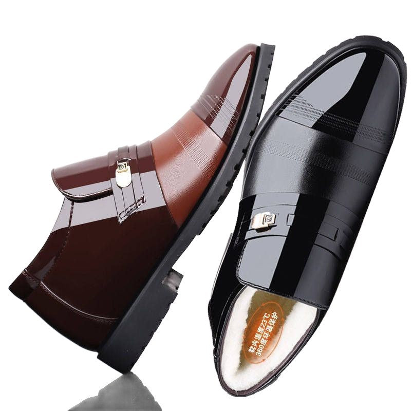 2025 new men's winter cotton shoes - fleece-lined, warm, high-top cotton shoes - business casual mid-aged and elderly snow boots/cotton boots