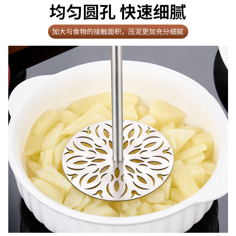 304 stainless steel thickened rosewood handle manual masher - potato masher for baby food and purees