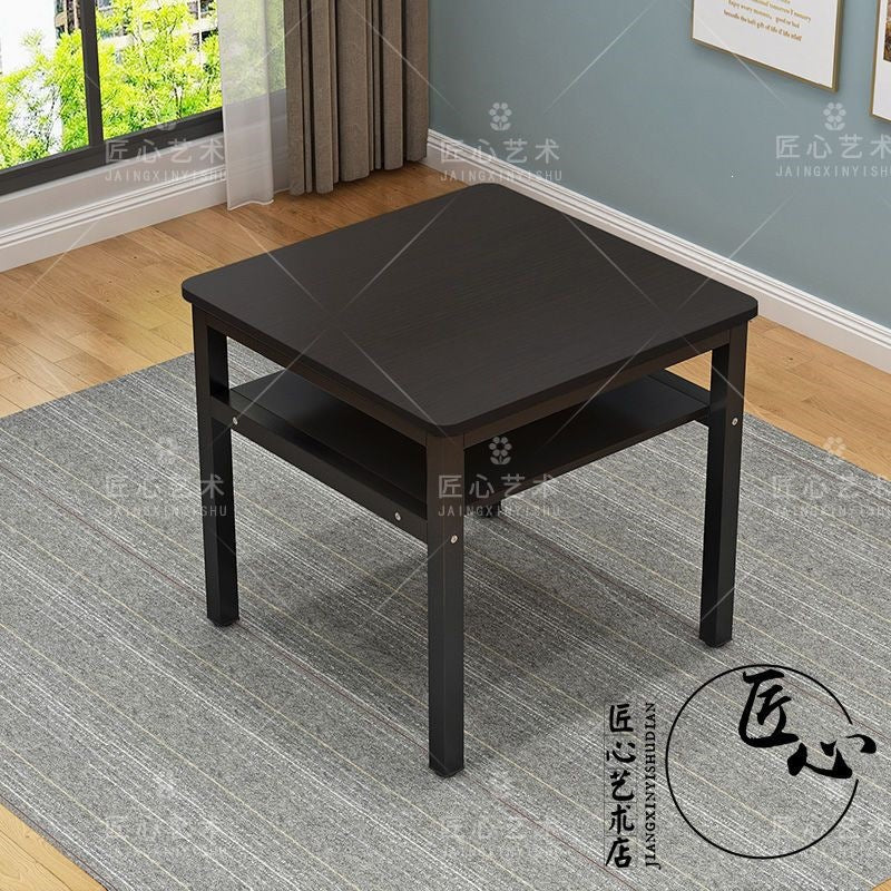 Simple double-layer dining table and chair combination square table for homeeconomic small apartment dining table and chair fashion storage small table