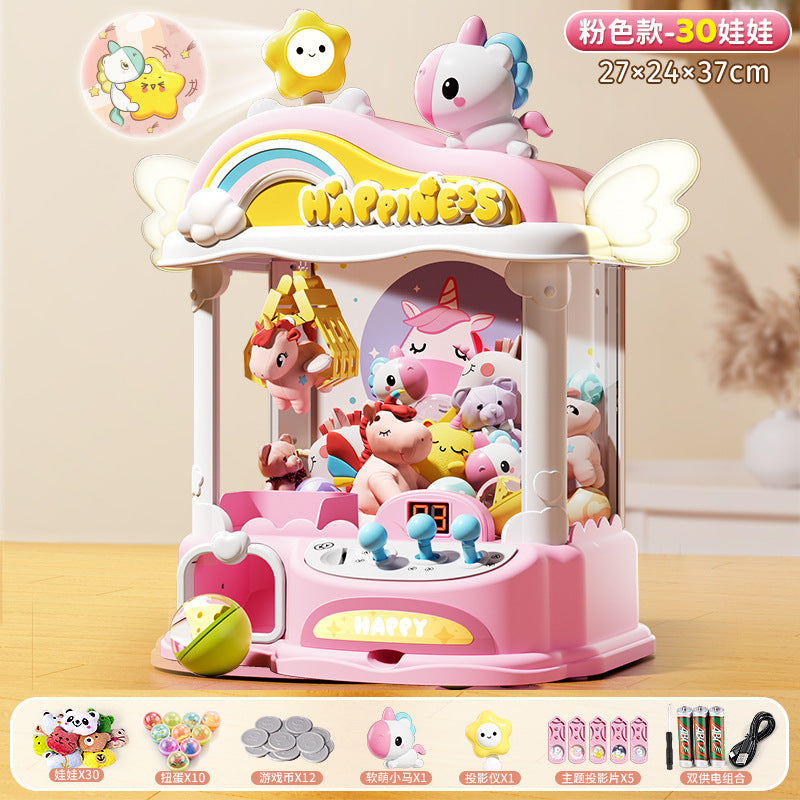 2024 new unicorn pony mini claw machine large popular children's toy clip doll for boys and girls