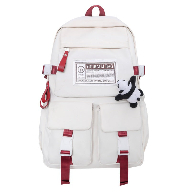 New travel backpack computer backpack casual solid color ultra-light junior high school students large-capacity schoolbag