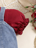 Kids clothing cross-border exportfall and winternew arrival children's blue vest + burgundy dresssuit