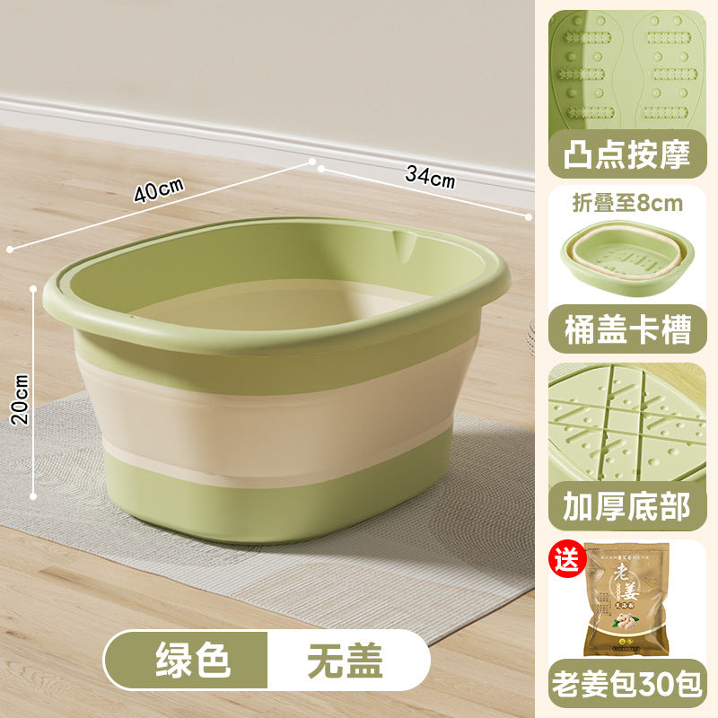 Collapsible foot soak bucket - portable, thickened foot bath basin for home use - calf-height, insulated foot washing basin - dropshipping available