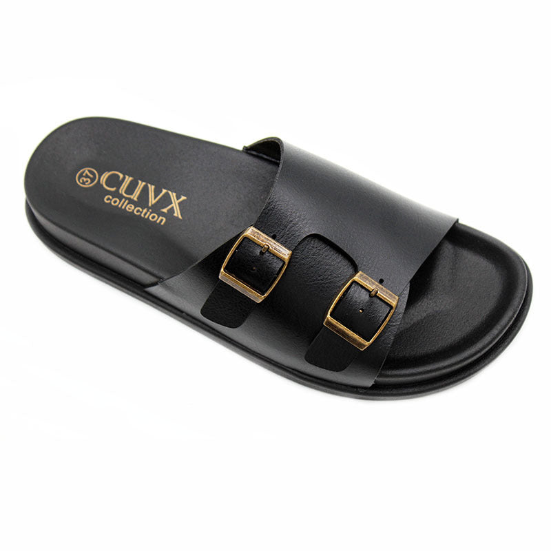 Wholesale fashion slippers  fashion leather buckle platform women's slippers non-slip craft shoes