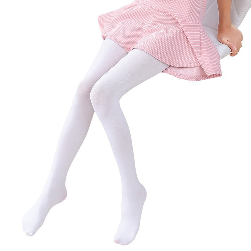 Factory direct: winter kids' fleece-lined, extra-thick 800d ballet white tights - professional dance tights for children