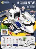 Kids' big airplane toy transforming track set - educational car model for boys, ages 3-6, perfect 4th birthday gift, cross-border e-commerce