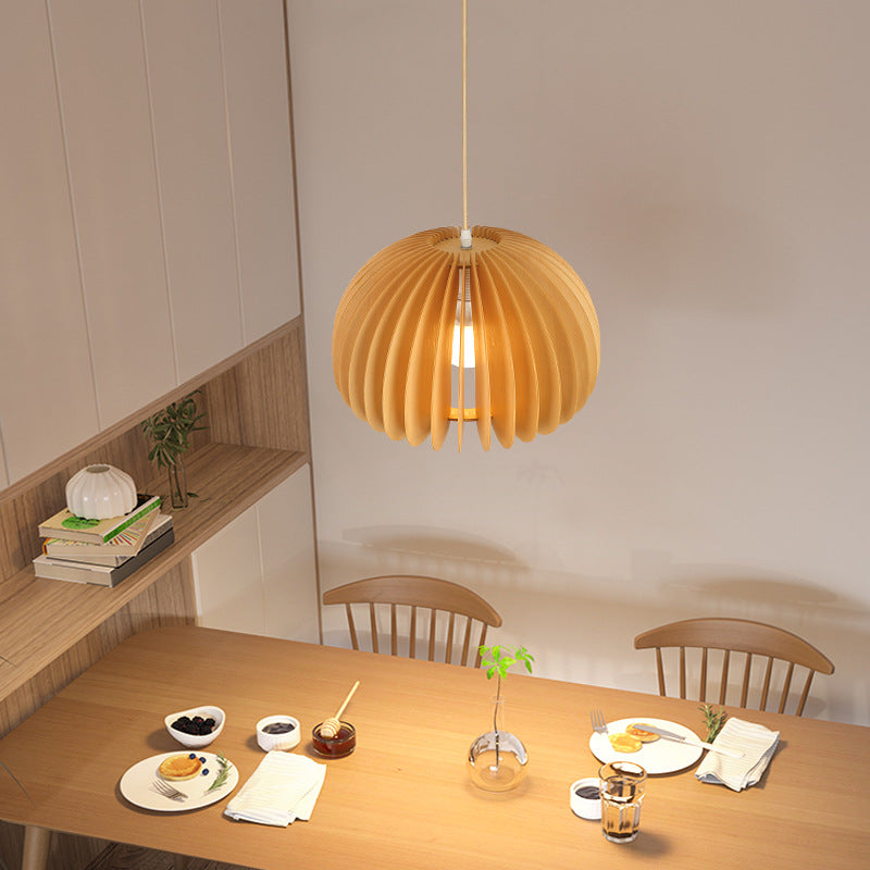 Zhongshan lighting manufacturers creative minimalist study restaurant B & B bar living room Nordic bedroom wood pumpkin chandelier