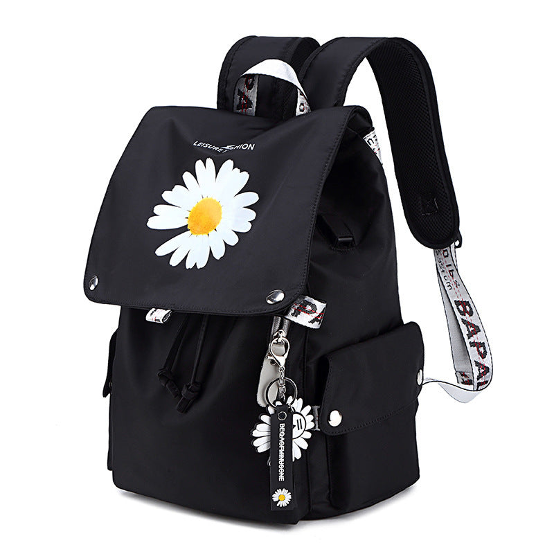 Women's daisy backpack - trendy student backpack for high schoolers - lightweight, large capacity travel bag
